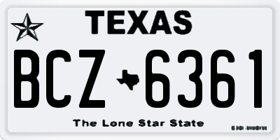 TX license plate BCZ6361