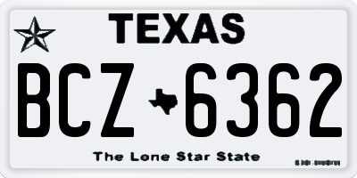 TX license plate BCZ6362