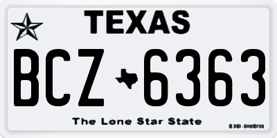 TX license plate BCZ6363
