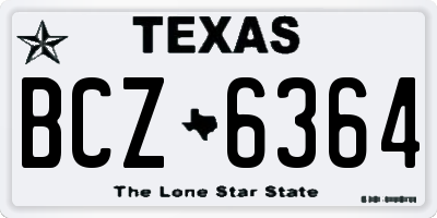 TX license plate BCZ6364