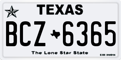 TX license plate BCZ6365
