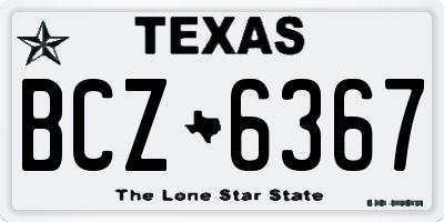 TX license plate BCZ6367