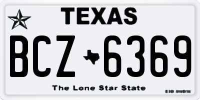 TX license plate BCZ6369