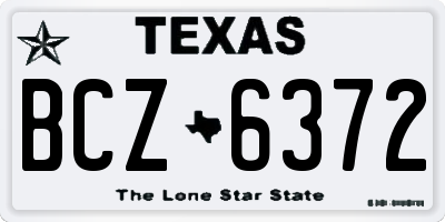 TX license plate BCZ6372