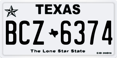 TX license plate BCZ6374