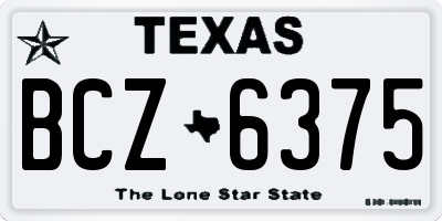 TX license plate BCZ6375