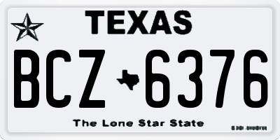 TX license plate BCZ6376