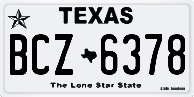 TX license plate BCZ6378