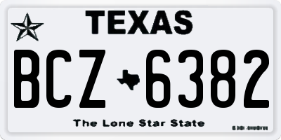 TX license plate BCZ6382