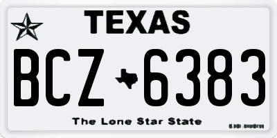 TX license plate BCZ6383