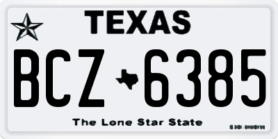 TX license plate BCZ6385