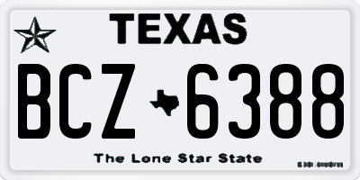 TX license plate BCZ6388