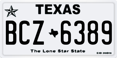 TX license plate BCZ6389