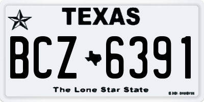 TX license plate BCZ6391
