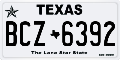 TX license plate BCZ6392