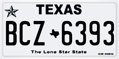 TX license plate BCZ6393