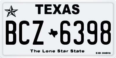 TX license plate BCZ6398