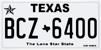 TX license plate BCZ6400