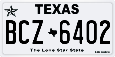 TX license plate BCZ6402