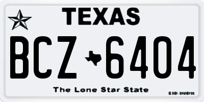 TX license plate BCZ6404