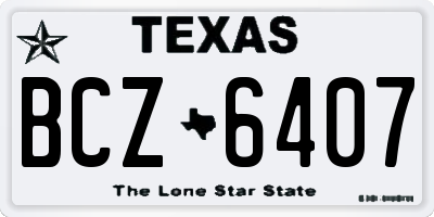 TX license plate BCZ6407