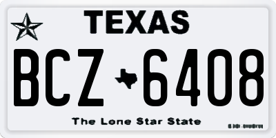 TX license plate BCZ6408