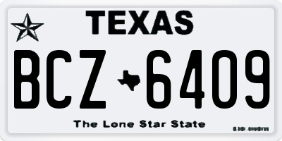 TX license plate BCZ6409