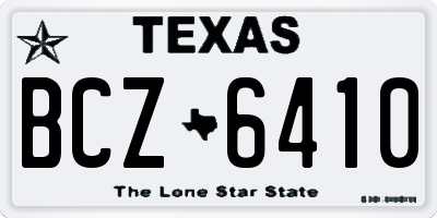 TX license plate BCZ6410