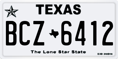 TX license plate BCZ6412