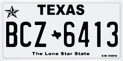 TX license plate BCZ6413