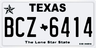 TX license plate BCZ6414
