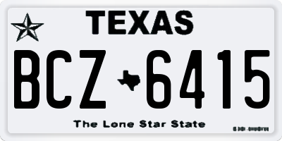 TX license plate BCZ6415