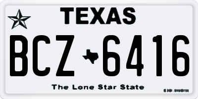TX license plate BCZ6416
