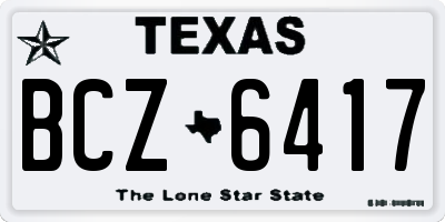 TX license plate BCZ6417