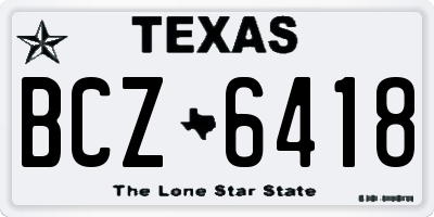 TX license plate BCZ6418