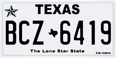 TX license plate BCZ6419