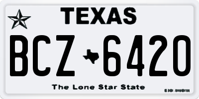 TX license plate BCZ6420