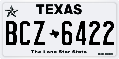 TX license plate BCZ6422