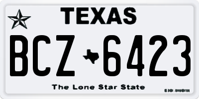 TX license plate BCZ6423