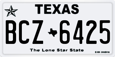 TX license plate BCZ6425