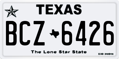 TX license plate BCZ6426