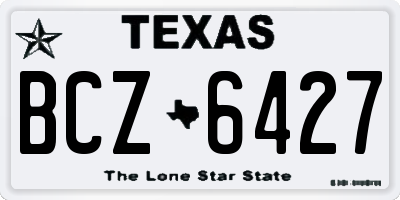 TX license plate BCZ6427