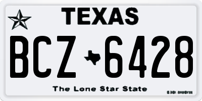TX license plate BCZ6428