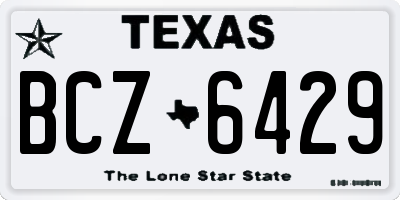TX license plate BCZ6429
