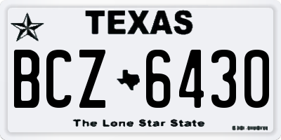 TX license plate BCZ6430