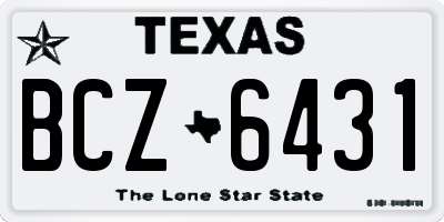 TX license plate BCZ6431