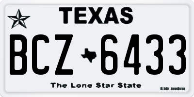 TX license plate BCZ6433