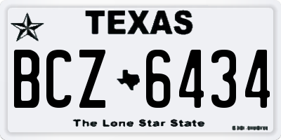 TX license plate BCZ6434