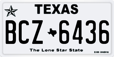 TX license plate BCZ6436