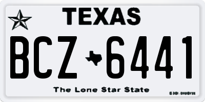 TX license plate BCZ6441